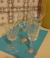 Empty wine glasses